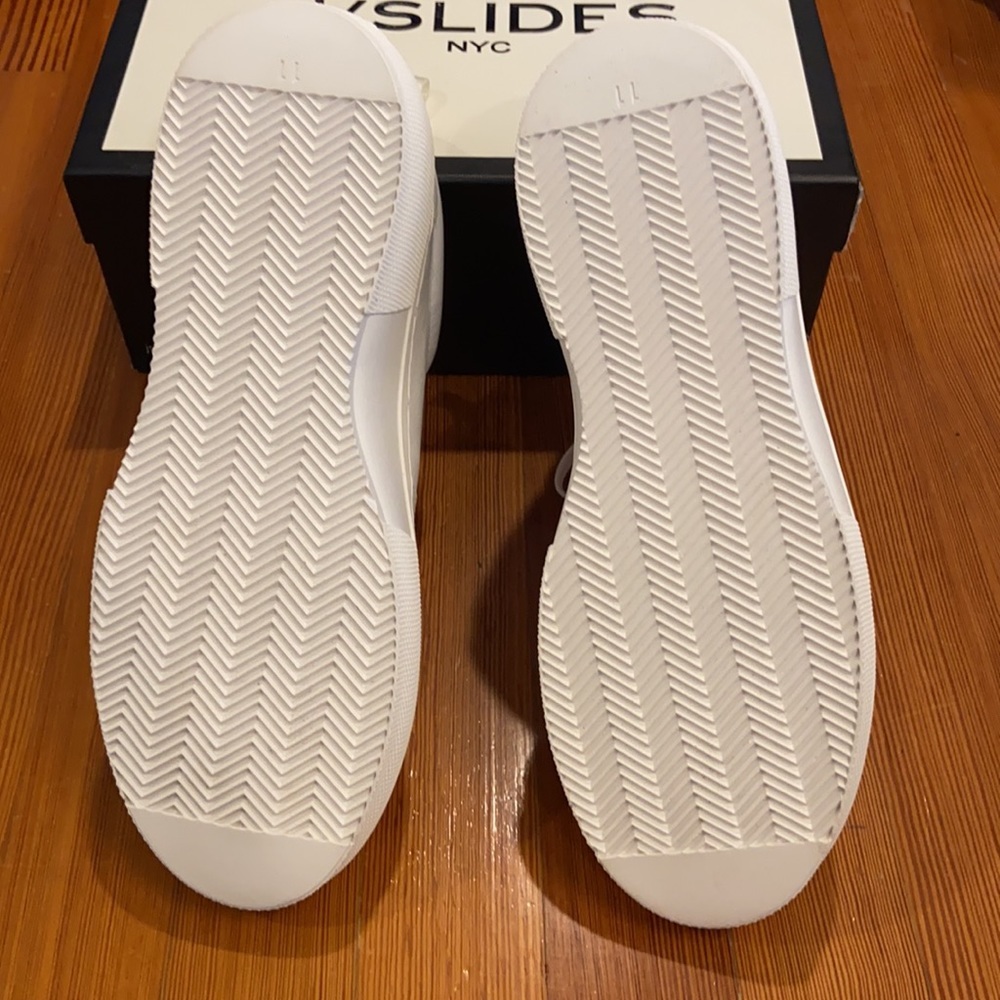 J/SLIDES WHITE LEATHER COURTO‎ LACE UP SNEAKER SIZE 11M NEW IN BOX - Picture 4 of 5